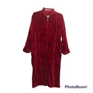 OSCAR DE LA RENTA Long Robe Caftan Lounger Zip Up  Size Small